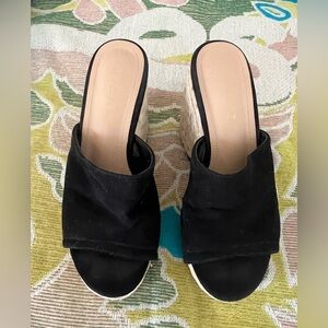 Liliana Black Wedge Sandals